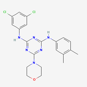 molecular formula C21H22Cl2N6O B2837007 N2-(3,5-dichlorophenyl)-N4-(3,4-dimethylphenyl)-6-morpholino-1,3,5-triazine-2,4-diamine CAS No. 899966-68-8