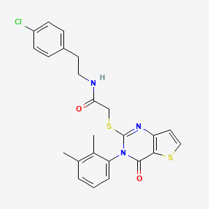 molecular formula C24H22ClN3O2S2 B2837015 N-[2-(4-chlorophenyl)ethyl]-2-{[3-(2,3-dimethylphenyl)-4-oxo-3,4-dihydrothieno[3,2-d]pyrimidin-2-yl]sulfanyl}acetamide CAS No. 1291835-81-8