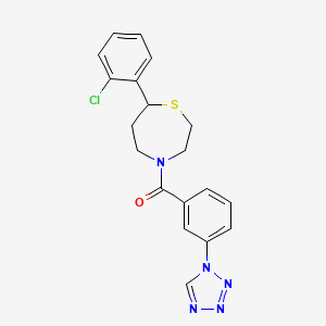 molecular formula C19H18ClN5OS B2837017 (3-(1H-tetrazol-1-yl)phenyl)(7-(2-chlorophenyl)-1,4-thiazepan-4-yl)methanone CAS No. 1797871-08-9