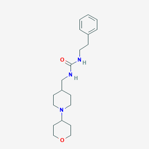 1-phenethyl-3-((1-(tetrahydro-2H-pyran-4-yl)piperidin-4-yl)methyl)urea