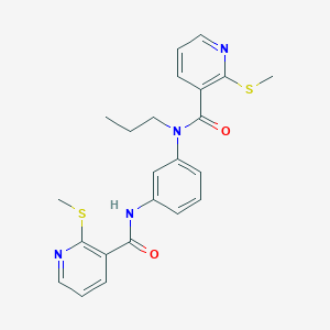 molecular formula C23H24N4O2S2 B2837022 2-(methylsulfanyl)-N-{3-[2-(methylsulfanyl)pyridine-3-amido]phenyl}-N-propylpyridine-3-carboxamide CAS No. 1197564-97-8