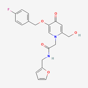 molecular formula C20H19FN2O5 B2837023 2-(5-((4-fluorobenzyl)oxy)-2-(hydroxymethyl)-4-oxopyridin-1(4H)-yl)-N-(furan-2-ylmethyl)acetamide CAS No. 946380-68-3