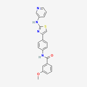 molecular formula C22H18N4O2S B2837031 3-methoxy-N-(4-(2-(pyridin-3-ylamino)thiazol-4-yl)phenyl)benzamide CAS No. 1797557-90-4