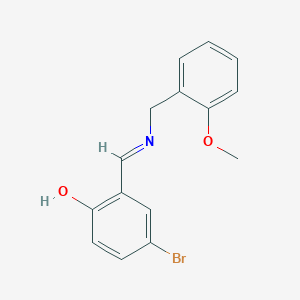 molecular formula C15H14BrNO2 B2837045 4-bromo-2-{(E)-[(2-methoxybenzyl)imino]methyl}phenol CAS No. 1232820-99-3