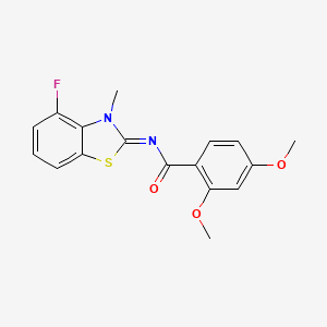 molecular formula C17H15FN2O3S B2837068 N-[(2Z)-4-fluoro-3-methyl-2,3-dihydro-1,3-benzothiazol-2-ylidene]-2,4-dimethoxybenzamide CAS No. 868371-28-2