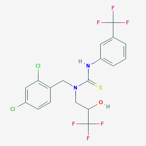 molecular formula C18H14Cl2F6N2OS B2837070 N-(2,4-dichlorobenzyl)-N-(3,3,3-trifluoro-2-hydroxypropyl)-N'-[3-(trifluoromethyl)phenyl]thiourea CAS No. 478258-85-4