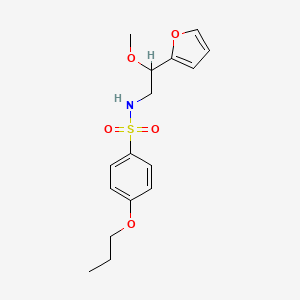molecular formula C16H21NO5S B2837072 N-(2-(呋喃-2-基)-2-甲氧基乙基)-4-丙氧基苯磺酰胺 CAS No. 1795196-16-5