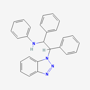 molecular formula C26H22N4 B2837074 N-[2-(1H-1,2,3-Benzotriazol-1-yl)-1,2-diphenylethyl]aniline CAS No. 142819-59-8