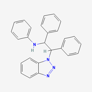 molecular formula C26H22N4 B2837074 N-[2-(benzotriazol-1-yl)-1,2-diphenylethyl]aniline CAS No. 142819-59-8