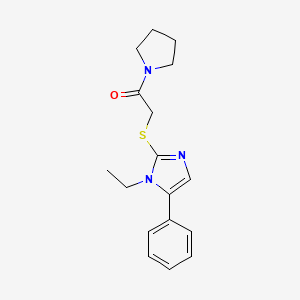 molecular formula C17H21N3OS B2837084 2-((1-ethyl-5-phenyl-1H-imidazol-2-yl)thio)-1-(pyrrolidin-1-yl)ethanone CAS No. 1207025-19-1