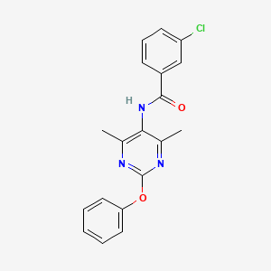 molecular formula C19H16ClN3O2 B2837087 3-chloro-N-(4,6-dimethyl-2-phenoxypyrimidin-5-yl)benzamide CAS No. 1798675-38-3