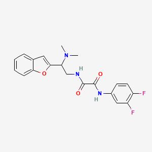 molecular formula C20H19F2N3O3 B2837088 N1-(2-(benzofuran-2-yl)-2-(dimethylamino)ethyl)-N2-(3,4-difluorophenyl)oxalamide CAS No. 2034301-98-7