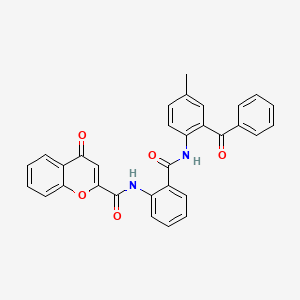 molecular formula C31H22N2O5 B2837089 N-{2-[(2-benzoyl-4-methylphenyl)carbamoyl]phenyl}-4-oxo-4H-chromene-2-carboxamide CAS No. 361478-81-1