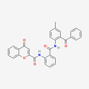 molecular formula C31H22N2O5 B2837089 N-[2-[(2-benzoyl-4-methylphenyl)carbamoyl]phenyl]-4-oxochromene-2-carboxamide CAS No. 361478-81-1