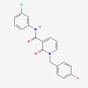 molecular formula C19H14ClFN2O2 B2837113 N-(3-chlorophenyl)-1-[(4-fluorophenyl)methyl]-2-oxo-1,2-dihydropyridine-3-carboxamide CAS No. 946301-71-9