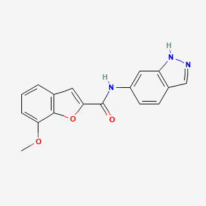 molecular formula C17H13N3O3 B2837114 N-(1H-indazol-6-yl)-7-methoxy-1-benzofuran-2-carboxamide CAS No. 1219844-60-6