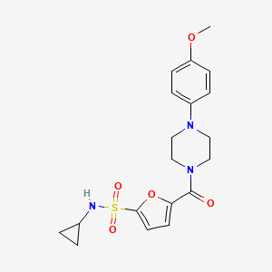 molecular formula C19H23N3O5S B2837116 N-cyclopropyl-5-[4-(4-methoxyphenyl)piperazine-1-carbonyl]furan-2-sulfonamide CAS No. 1171579-56-8