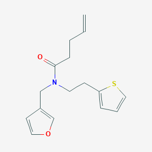 molecular formula C16H19NO2S B2837142 N-(furan-3-ylmethyl)-N-(2-(thiophen-2-yl)ethyl)pent-4-enamide CAS No. 1797142-43-8