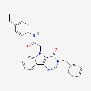 molecular formula C27H24N4O2 B2837148 2-{3-benzyl-4-oxo-3H,4H,5H-pyrimido[5,4-b]indol-5-yl}-N-(4-ethylphenyl)acetamide CAS No. 1031665-56-1