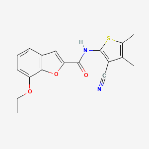 molecular formula C18H16N2O3S B2837156 N-(3-cyano-4,5-dimethylthiophen-2-yl)-7-ethoxy-1-benzofuran-2-carboxamide CAS No. 921784-85-2
