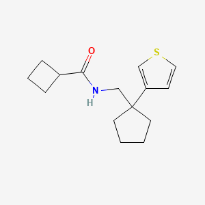 molecular formula C15H21NOS B2837193 N-((1-(thiophen-3-yl)cyclopentyl)methyl)cyclobutanecarboxamide CAS No. 2034517-24-1