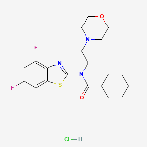 molecular formula C20H26ClF2N3O2S B2837211 N-(4,6-difluorobenzo[d]thiazol-2-yl)-N-(2-morpholinoethyl)cyclohexanecarboxamide hydrochloride CAS No. 1216585-12-4