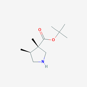 molecular formula C11H21NO2 B2837217 Tert-butyl (3S,4S)-3,4-dimethylpyrrolidine-3-carboxylate CAS No. 2145721-22-6