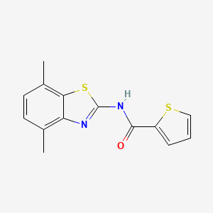 molecular formula C14H12N2OS2 B2837224 N-(4,7-dimethyl-1,3-benzothiazol-2-yl)thiophene-2-carboxamide CAS No. 878968-93-5