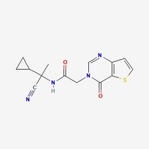 molecular formula C14H14N4O2S B2837227 N-(1-cyano-1-cyclopropylethyl)-2-{4-oxo-3H,4H-thieno[3,2-d]pyrimidin-3-yl}acetamide CAS No. 1197563-34-0