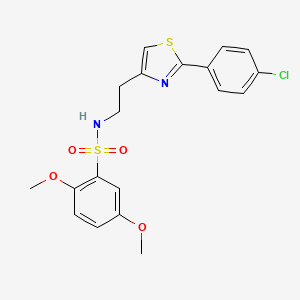molecular formula C19H19ClN2O4S2 B2837236 N-{2-[2-(4-chlorophenyl)-1,3-thiazol-4-yl]ethyl}-2,5-dimethoxybenzene-1-sulfonamide CAS No. 895788-44-0