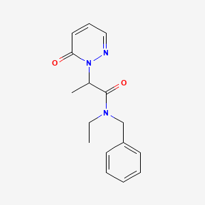 molecular formula C16H19N3O2 B2837246 N-benzyl-N-ethyl-2-(6-oxopyridazin-1(6H)-yl)propanamide CAS No. 1206999-89-4
