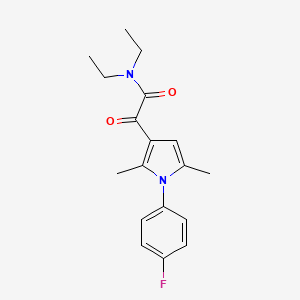 molecular formula C18H21FN2O2 B2837249 N,N-diethyl-2-[1-(4-fluorophenyl)-2,5-dimethyl-1H-pyrrol-3-yl]-2-oxoacetamide CAS No. 866156-57-2