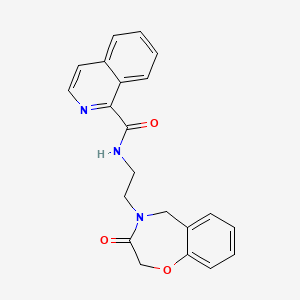 molecular formula C21H19N3O3 B2837270 N-(2-(3-oxo-2,3-dihydrobenzo[f][1,4]oxazepin-4(5H)-yl)ethyl)isoquinoline-1-carboxamide CAS No. 2034456-37-4