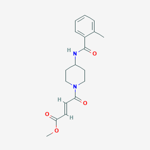 molecular formula C18H22N2O4 B2837275 Methyl (E)-4-[4-[(2-methylbenzoyl)amino]piperidin-1-yl]-4-oxobut-2-enoate CAS No. 2411322-45-5