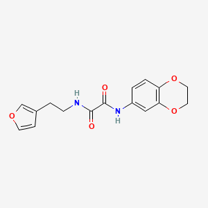 molecular formula C16H16N2O5 B2837281 N1-(2,3-dihydrobenzo[b][1,4]dioxin-6-yl)-N2-(2-(furan-3-yl)ethyl)oxalamide CAS No. 1705509-15-4