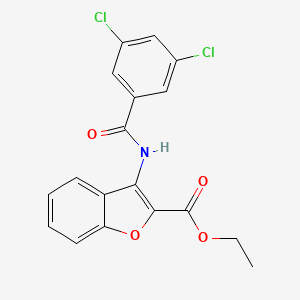 molecular formula C18H13Cl2NO4 B2837284 Ethyl 3-(3,5-dichlorobenzamido)benzofuran-2-carboxylate CAS No. 477501-50-1