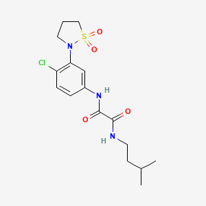 molecular formula C16H22ClN3O4S B2837298 N1-(4-chloro-3-(1,1-dioxidoisothiazolidin-2-yl)phenyl)-N2-isopentyloxalamide CAS No. 1105229-89-7