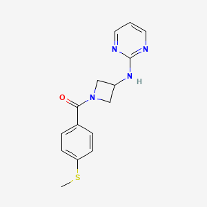 molecular formula C15H16N4OS B2837319 N-{1-[4-(methylsulfanyl)benzoyl]azetidin-3-yl}pyrimidin-2-amine CAS No. 2177060-82-9