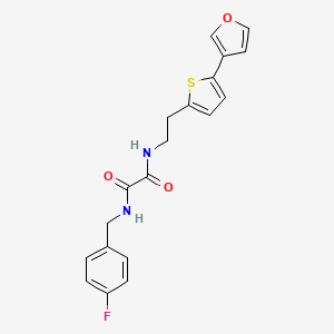 molecular formula C19H17FN2O3S B2837362 N1-(4-fluorobenzyl)-N2-(2-(5-(furan-3-yl)thiophen-2-yl)ethyl)oxalamide CAS No. 2034597-56-1