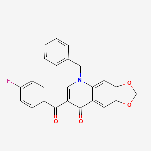 molecular formula C24H16FNO4 B2837366 5-benzyl-7-(4-fluorobenzoyl)-2H,5H,8H-[1,3]dioxolo[4,5-g]quinolin-8-one CAS No. 904432-93-5