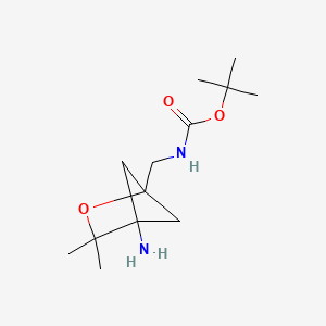 molecular formula C13H24N2O3 B2837378 tert-Butyl ((4-amino-3,3-dimethyl-2-oxabicyclo[2.1.1]hexan-1-yl)methyl)carbamate CAS No. 2228650-11-9