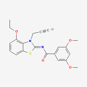 molecular formula C21H20N2O4S B2837383 N-[(2Z)-4-ethoxy-3-(prop-2-yn-1-yl)-2,3-dihydro-1,3-benzothiazol-2-ylidene]-3,5-dimethoxybenzamide CAS No. 868377-13-3