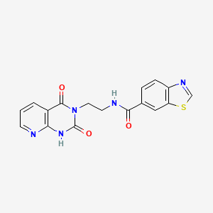 molecular formula C17H13N5O3S B2837391 N-(2-(2,4-dioxo-1,2-dihydropyrido[2,3-d]pyrimidin-3(4H)-yl)ethyl)benzo[d]thiazole-6-carboxamide CAS No. 2034503-96-1