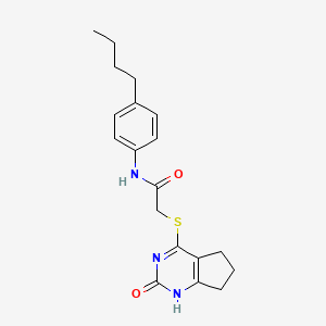 molecular formula C19H23N3O2S B2837395 N-(4-butylphenyl)-2-({2-oxo-1H,2H,5H,6H,7H-cyclopenta[d]pyrimidin-4-yl}sulfanyl)acetamide CAS No. 946371-71-7