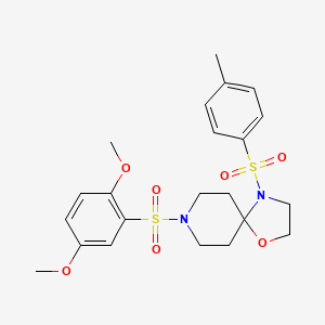 molecular formula C22H28N2O7S2 B2837422 8-((2,5-Dimethoxyphenyl)sulfonyl)-4-tosyl-1-oxa-4,8-diazaspiro[4.5]decane CAS No. 898408-19-0