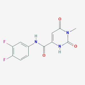 molecular formula C12H9F2N3O3 B2837441 N-(3,4-difluorophenyl)-6-hydroxy-1-methyl-2-oxo-1,2-dihydro-4-pyrimidinecarboxamide CAS No. 861208-53-9