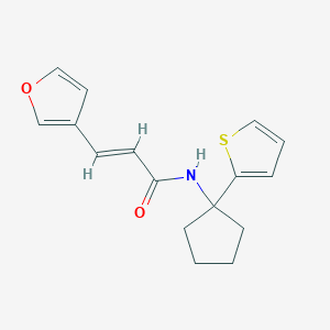 molecular formula C16H17NO2S B2837468 (E)-3-(furan-3-yl)-N-(1-(thiophen-2-yl)cyclopentyl)acrylamide CAS No. 2035019-33-9