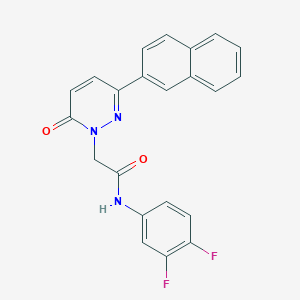 molecular formula C22H15F2N3O2 B2837520 N-(3,4-difluorophenyl)-2-[3-(naphthalen-2-yl)-6-oxo-1,6-dihydropyridazin-1-yl]acetamide CAS No. 941972-89-0