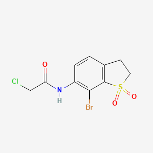 molecular formula C10H9BrClNO3S B2837527 N-(7-Bromo-1,1-dioxo-2,3-dihydro-1-benzothiophen-6-yl)-2-chloroacetamide CAS No. 2411244-09-0