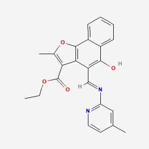 molecular formula C23H20N2O4 B2837534 (Z)-ethyl 2-methyl-4-(((4-methylpyridin-2-yl)amino)methylene)-5-oxo-4,5-dihydronaphtho[1,2-b]furan-3-carboxylate CAS No. 526188-40-9